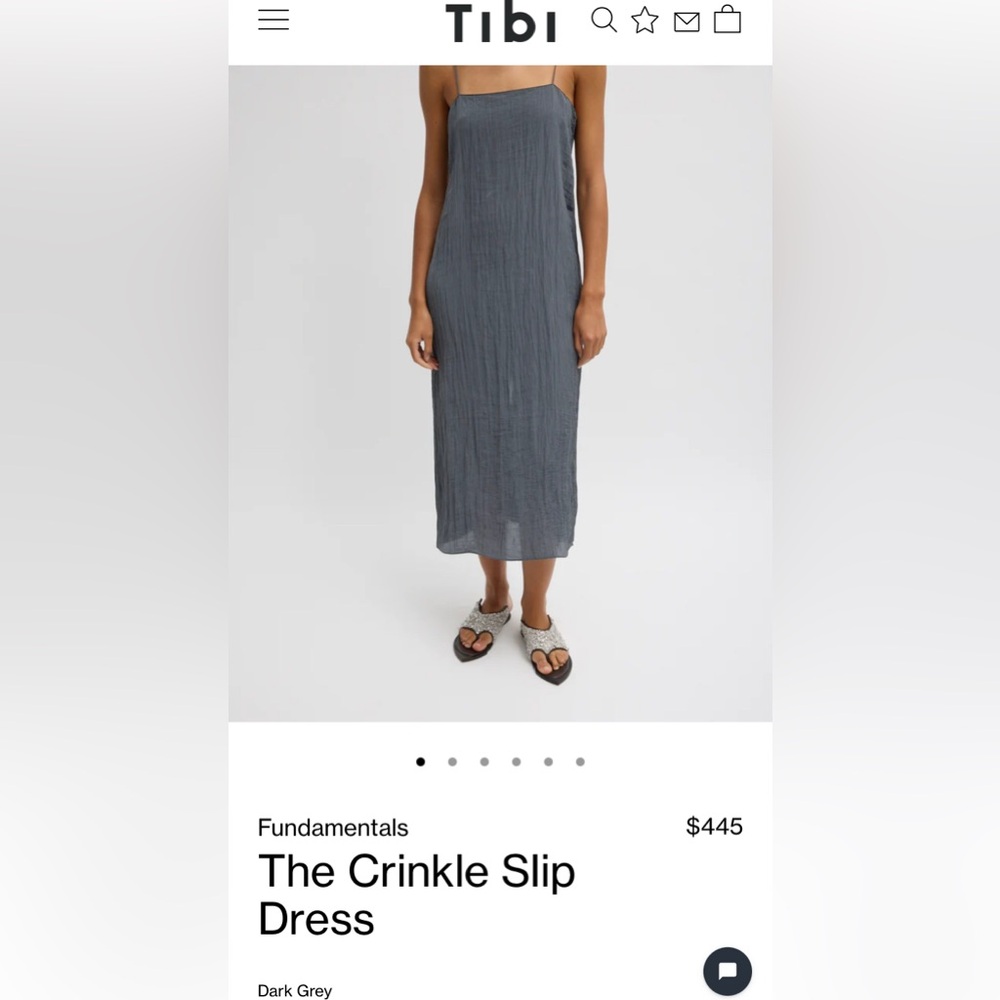 NWT Tibi Crinkle Slip Dress with Spaghetti Straps Size 0